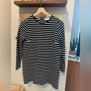 LOFT Monochrome Striped Knit Dress